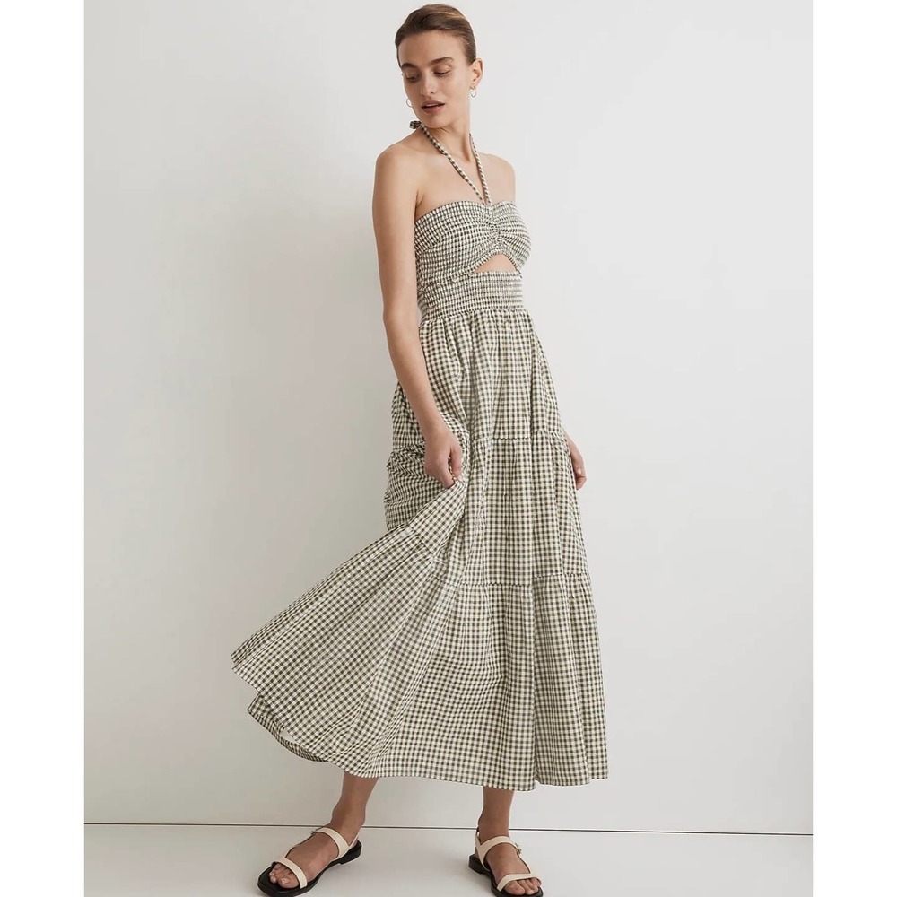 NWT Modular Classic Halter Dress Olive Medium